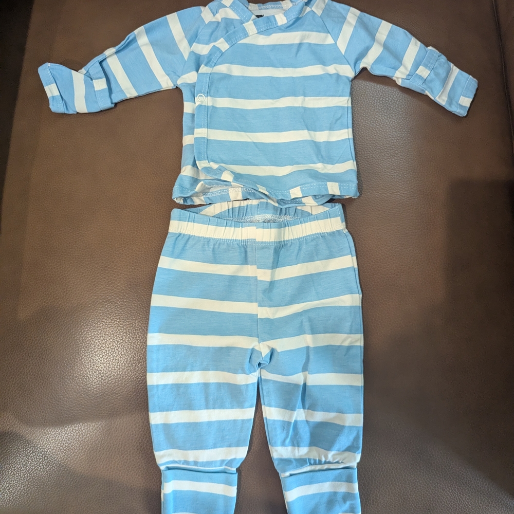 Blue and White Striped Kids Matching Set